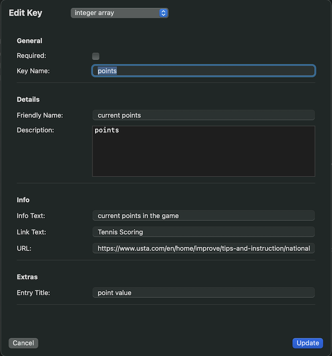 Managed App Schema Builder app integer array