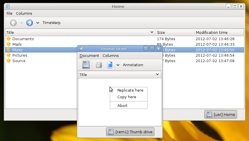Replication of a folder