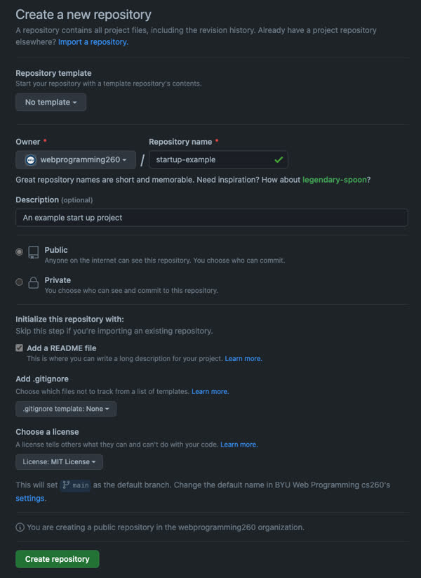 GitHub create repository